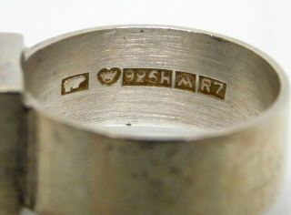 Vintage Finland Designer Signed Sterling Silver Citrine Modernist Ring Sz 8 6