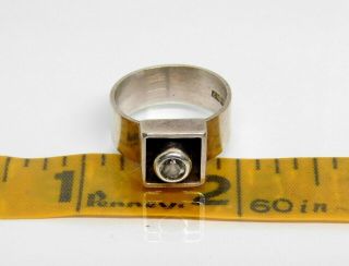 Vintage Finland Designer Signed Sterling Silver Citrine Modernist Ring Sz 8 8