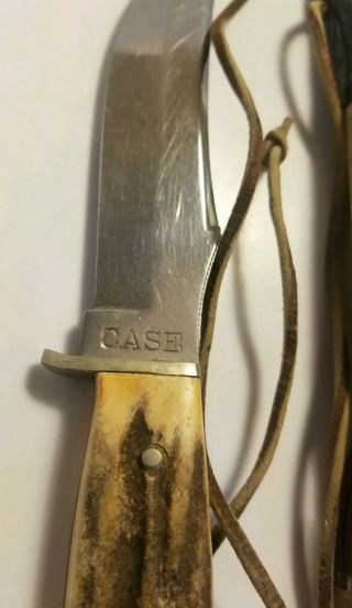 Case Vintage Fixed Blade Hunting Knife with Sheath Stag Handle 2