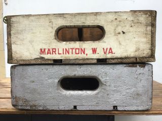 Four Antique Wooden Soda Crates - Brown’s,  7up,  RC Cola,  Coke (3) 3