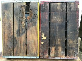 Four Antique Wooden Soda Crates - Brown’s,  7up,  RC Cola,  Coke (3) 9