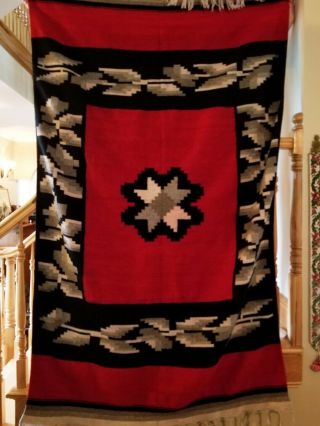 Vintage Navajo Wool Trade Blanket Hand Woven Circa 1930 
