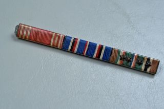 Wwii U.  S.  Army Good Conduct & Eto W/4 Star 3 - Place Ribbon Bar - Plastic Covered