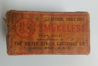 Uscco 25 Stevens Single Shot 25 - 20 Ammo Box Empty United States Cartridge Co.