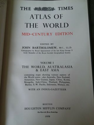 The Times Atlas of the World Mid - Century Edition John Bartholomew VINTAGE MAPS 5