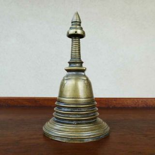 Antique Bronze Stupa Bell (karaduwa) Buddhist Reliquary From Sri Lanka / Ceylon