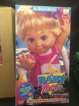 1990 Vintage Baby Face Doll So Sweet Marcy 1 Doll Galoob Rare MIB htf 10