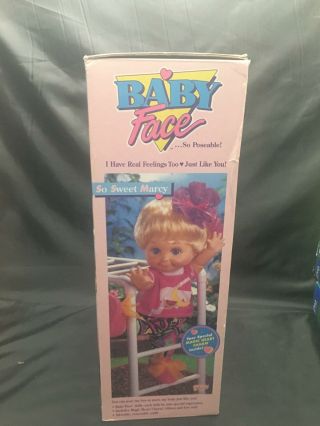 1990 Vintage Baby Face Doll So Sweet Marcy 1 Doll Galoob Rare MIB htf 4