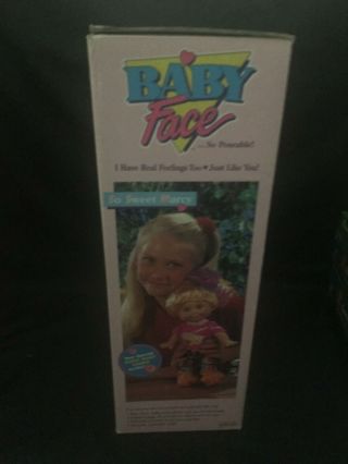 1990 Vintage Baby Face Doll So Sweet Marcy 1 Doll Galoob Rare MIB htf 5