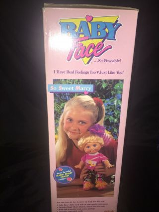 1990 Vintage Baby Face Doll So Sweet Marcy 1 Doll Galoob Rare MIB htf 8