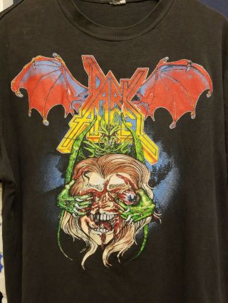 Vtg 1991 Dark Angel European Tour Shirt Venom 90s Cradle Slayer Bolt 89 Xl Scars