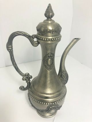 Antique Handmade Heavy Tall Dallah Coffee Gulf Holy Land Pot Brass Middle East