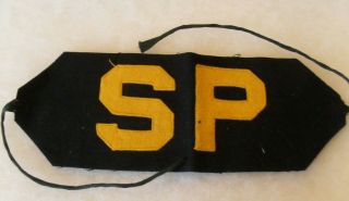 Wwii Us Navy Shore Patrol Armband " Sp " Wool On Wool Tie On Style 11 " X 4 "