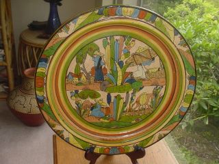 Huge Important Vintage Mexican Folk Art Charger Plate
