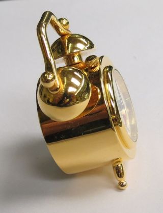 Rare,  Vintage Disney MICKEY MOUSE Miniature Brass Alarm Clock 2