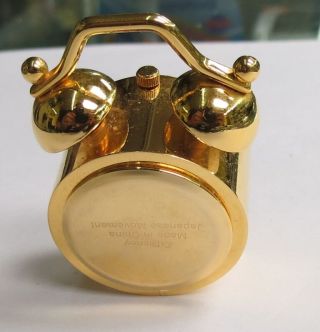 Rare,  Vintage Disney MICKEY MOUSE Miniature Brass Alarm Clock 3