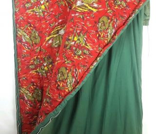 Vintage 60s 70s Coleman Duck Fish Tent Hunting Flannel Green Red Sleeping Bag