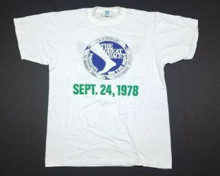 Vtg Adidas Trefoil 1978 Pittsburgh Great Race White T - Shirt Size M 70s 1970s 2
