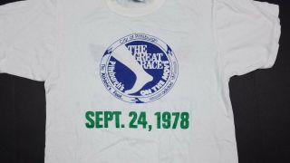 Vtg Adidas Trefoil 1978 Pittsburgh Great Race White T - Shirt Size M 70s 1970s 3