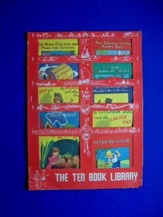 Vintage 1942 Ten Small Books - Peter Pan,  House That Jack Built Etc.
