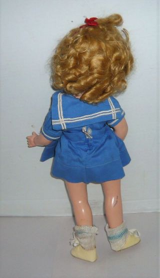 VINTAGE IDEAL SHIRLEY TEMPLE COMPOSITION DOLL W/TAGGED DRESS & PIN 7