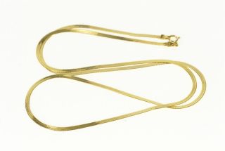 14k 1.  9mm Herringbone Link Classic Flat Chain Necklace 20 " Yellow Gold 28