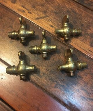 All 5 Brass valve blow off petcock Hit Miss Gas Engine Tractor 1/8” vintage NOS 2