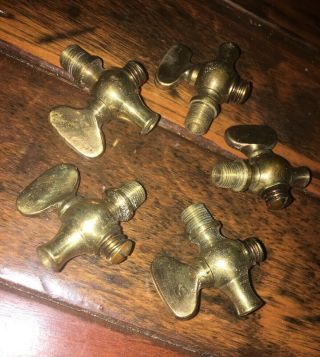 All 5 Brass valve blow off petcock Hit Miss Gas Engine Tractor 1/8” vintage NOS 3