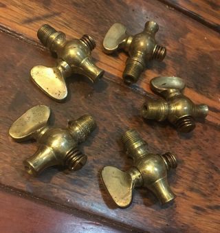 All 5 Brass valve blow off petcock Hit Miss Gas Engine Tractor 1/8” vintage NOS 4