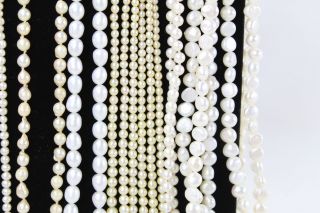 10 x Vintage.  925 Sterling Silver PEARL NECKLACES inc.  Graduated,  1950s (310g) 6