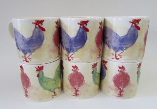 Rare Tiffany & Co.  Roosters Mugs Set 6