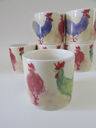 Rare Tiffany & Co.  ROOSTERS Mugs Set 6 2