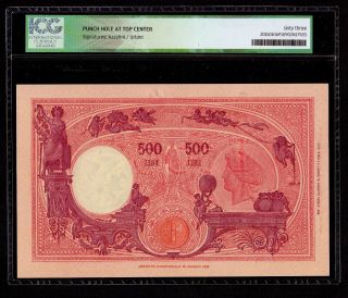 Italy,  500 Lire 1943,  P - 69,  ICG Unc 63 1943 Issue Rare 2