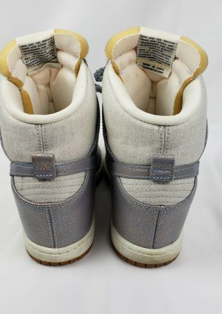 Nike Dunk Sky Hi Vintage White Metallic Wedge Shoes 543257 - 001 Women ' s Sz 10 4