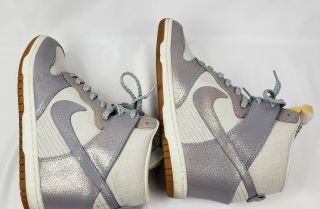 Nike Dunk Sky Hi Vintage White Metallic Wedge Shoes 543257 - 001 Women ' s Sz 10 6