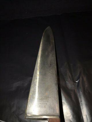 Vintage LAMSON & GOODNOW Carbon Steel Chef Knife 12.  5” Blade Overall 18” Tang 8