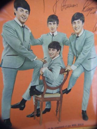 Vintage The Beatles - Exclusive Photo Compliments Your Mobil Dealer From 1960 
