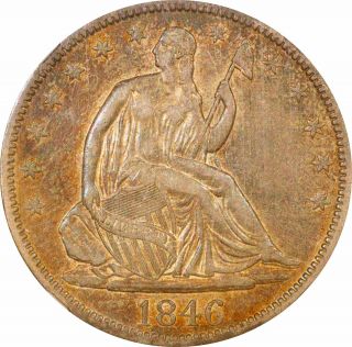 1846 Tall Date Seated Liberty Half Dollar Xf45 Ngc Wb - 108 Rare " Spiked 4 "