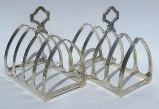 Antique English Silver Toast Racks By Walker & Hall C.  1933