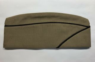 Us Ww2 Chaplain Overseas Garrison Cap Hat 100 Wool Black Piping Size 7 Khaki