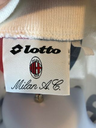 Rare Vintage A.  C.  Milan 18 Roberto Baggio Opel Soccer Jersey Mens XL White 3