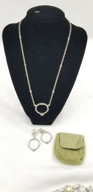 Judith Ripka Sterling Silver And Cz Necklace And Earrings