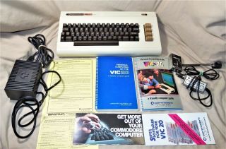 Vtg 1980 Commodore Vic - 20 Personal Computer W Box & Accessories Powers On 8279