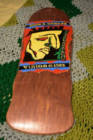 Vintage John A.  Grigley Mini 2 Vision 1988 OG Skateboard 1987 Skate Deck Board 2
