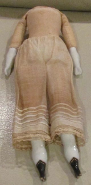 Antique C1880 10 " German China Head Factory Orig Doll Body 2 " Across Shoulder
