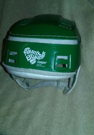 Vintage Green Cooper Skb 100 Hockey Helmet Hurling Skateboard Canada Shape