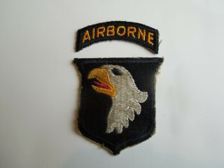 Ww 2 Cut - Edge 101st Airborne Division Shoulder Patch Type 4 No Glow