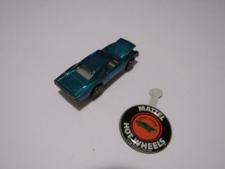 AQUA CUSTOM DODGE CHARGER RARE 68 REDLINE HOT WHEELS 69 VINTAGE ORIG BUTTON USA 6