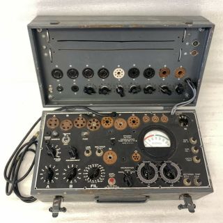 Vintage Signal Corps I - 177b Tube Checker Tester W/ Integrated Socket Expansion