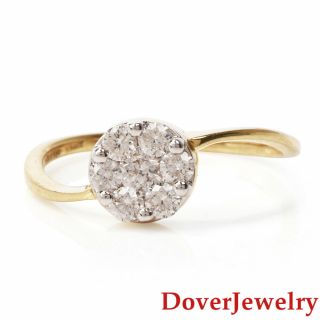 Estate Diamond 18k Yellow Gold Flower Cluster Ring Nr